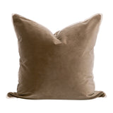 The Not So Basic 22" Essential Pillow in Caramel Velvet, Jute Flat Piping, Set of 2 from Essentials For Living - Luna Furniture