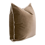 The Not So Basic 22" Essential Pillow in Caramel Velvet, Jute Flat Piping, Set of 2 from Essentials For Living - Luna Furniture