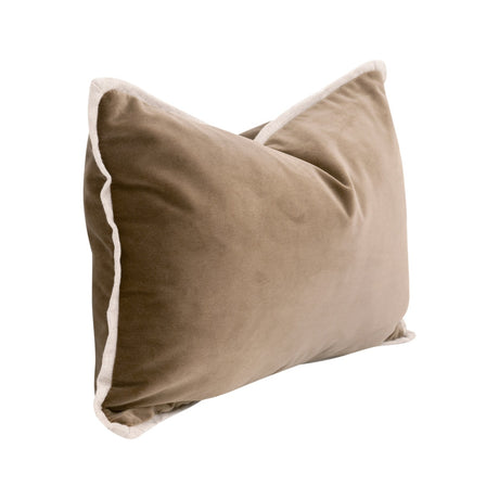 The Not So Basic 20" Essential Lumbar Pillow in Caramel Velvet, Jute Flat Piping, Set of 2 from Essentials For Living - Luna Furniture