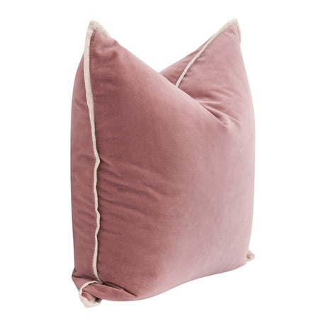 The Not So Basic 20" Essential Pillow in Petal Velvet, Jute Flat Piping, Set of 2 from Essentials For Living - Luna Furniture