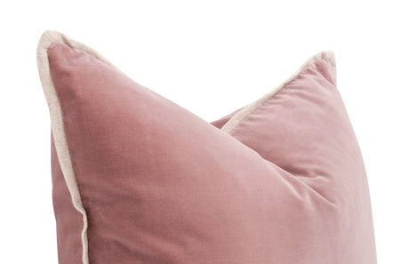 The Not So Basic 20" Essential Pillow in Petal Velvet, Jute Flat Piping, Set of 2 from Essentials For Living - Luna Furniture