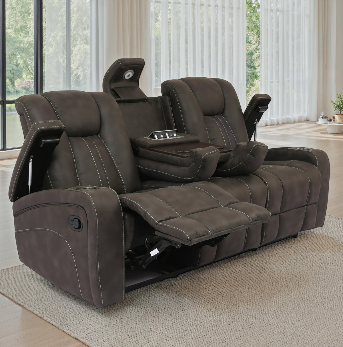 Marlow Charcoal Manual Reclining Sofa from Steve Silver - Luna Furniture