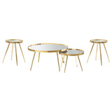 Kaelyn Gold 4-Piece Round Coffee and End Table Set from Coaster - Luna Furniture