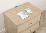 Kailani Beige Oak 2-Drawer Nightstand from Coaster - Luna Furniture