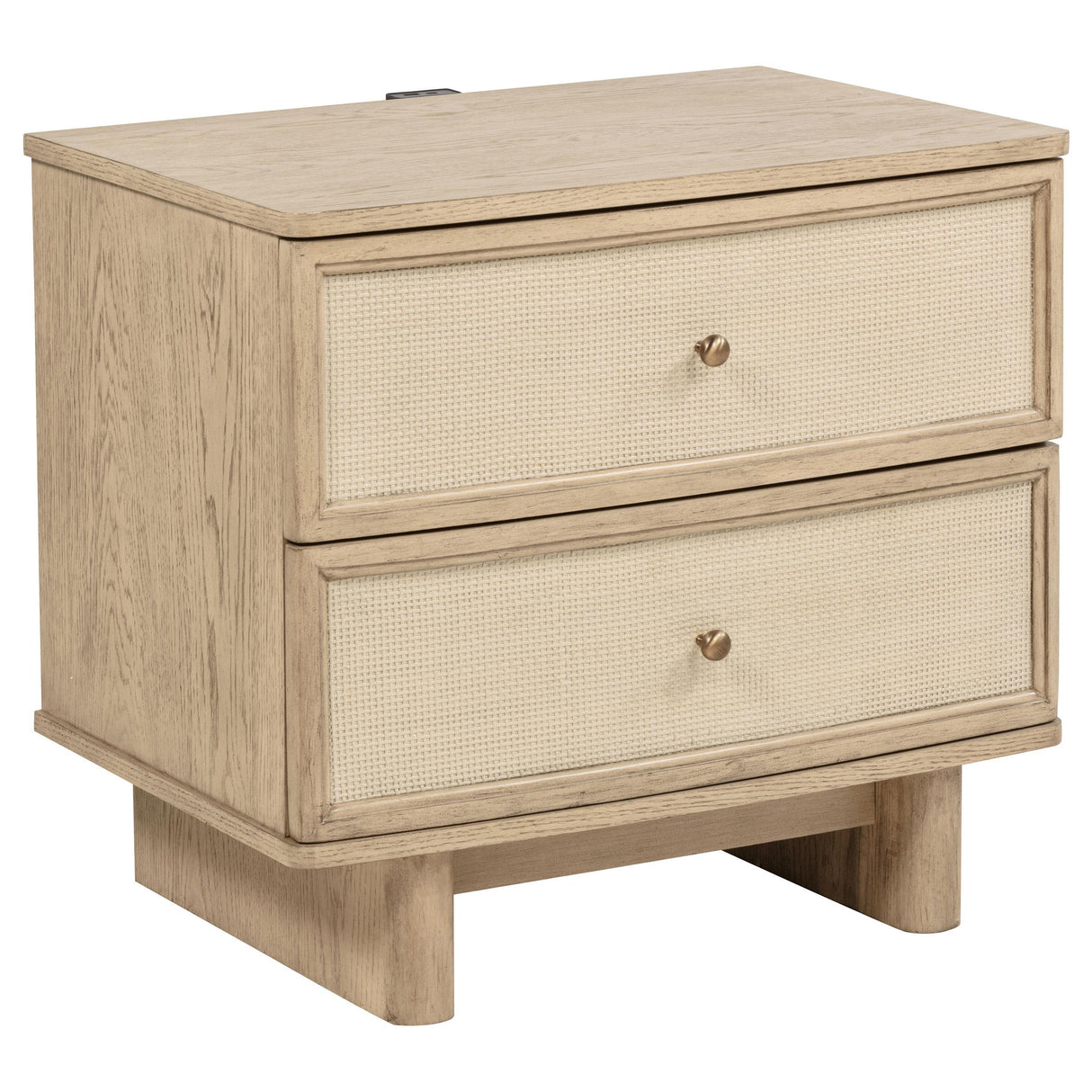 Kailani Beige Oak 2-Drawer Nightstand from Coaster - Luna Furniture