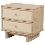 Kailani Beige Oak 2-Drawer Nightstand from Coaster - Luna Furniture