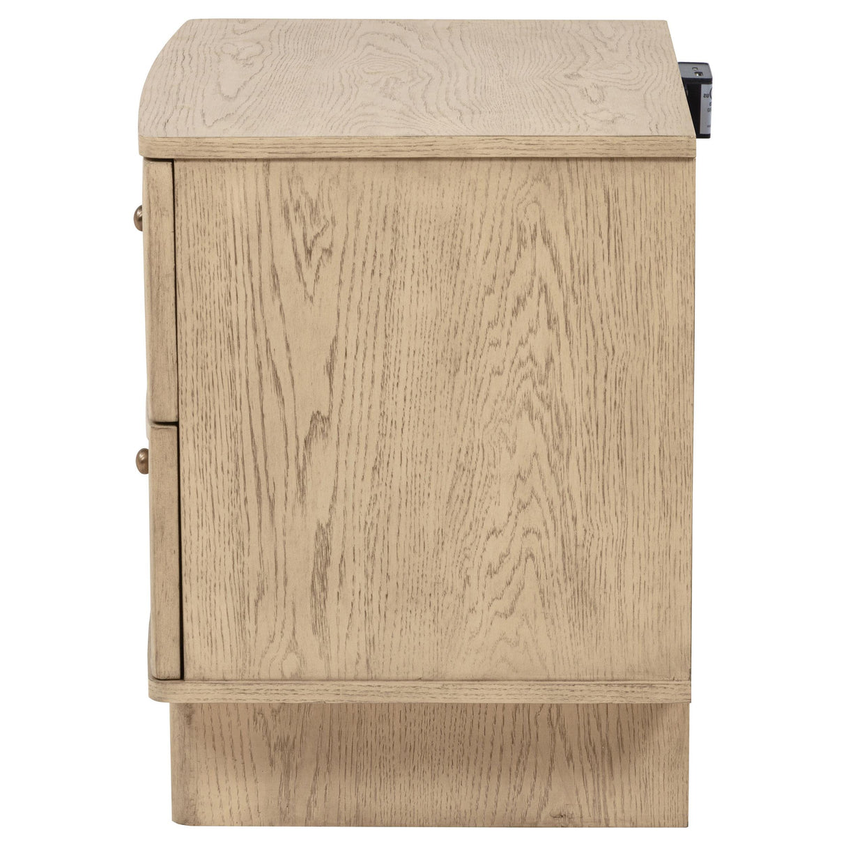 Kailani Beige Oak 2-Drawer Nightstand from Coaster - Luna Furniture
