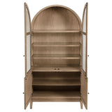 Kailani Beige Oak 4-Door Cane Dining Vitrine Display Cabinet from Coaster - Luna Furniture