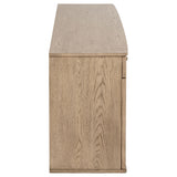 Kailani Beige Oak 4-Door Cane Sideboard Buffet Cabinet from Coaster - Luna Furniture