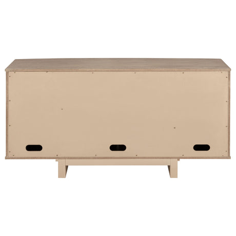 Kailani Beige Oak 4-Door Cane Sideboard Buffet Cabinet from Coaster - Luna Furniture