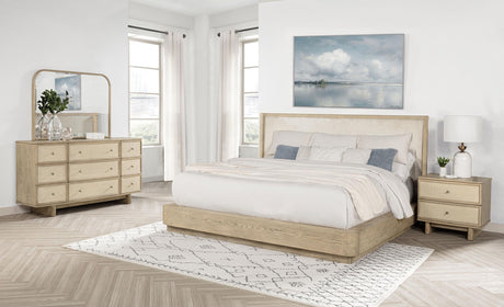 Kailani Beige Oak 4-piece Eastern King Bedroom Set from Coaster - Luna Furniture