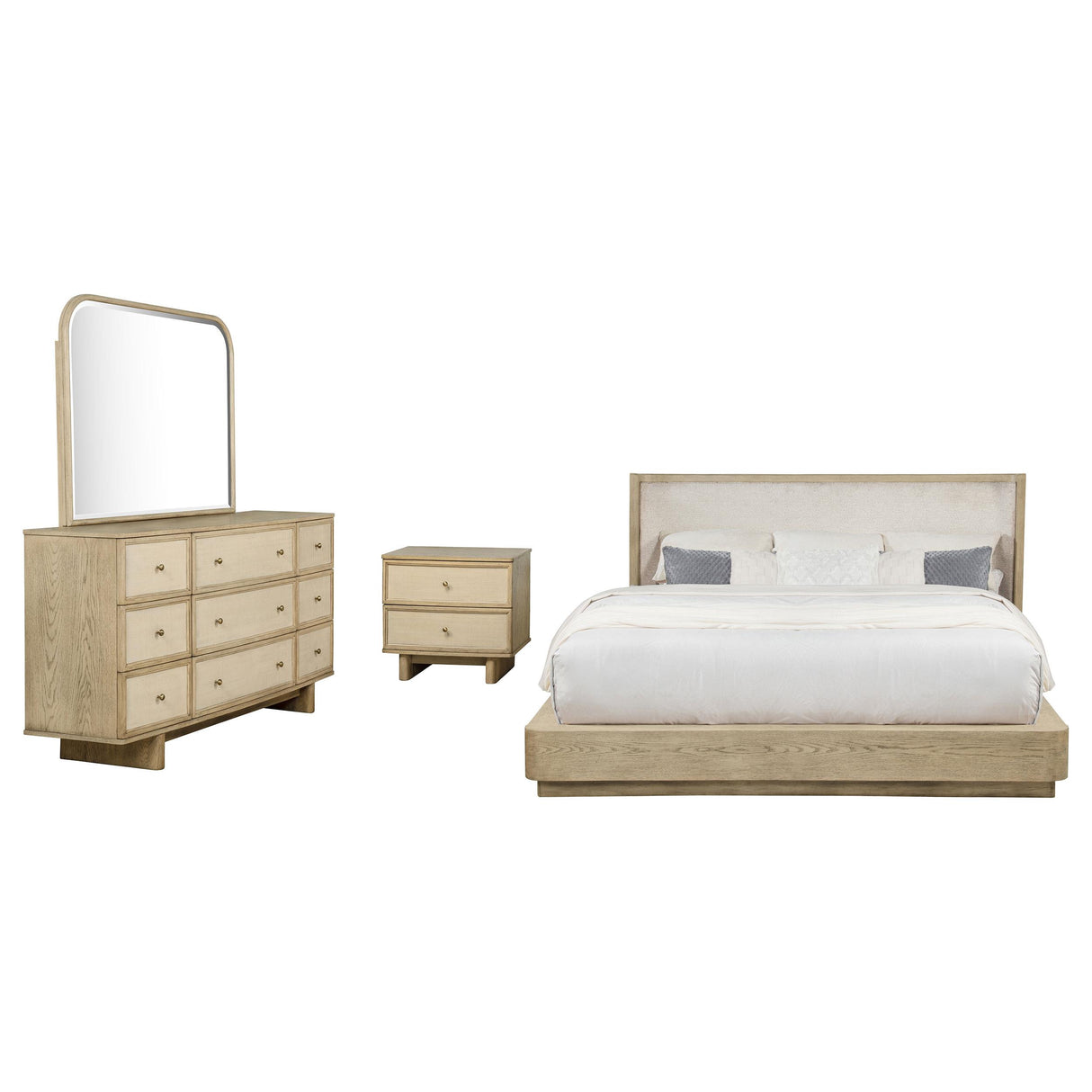 Kailani 4-piece Queen Bedroom Set Beige Oak from Coaster - Luna Furniture