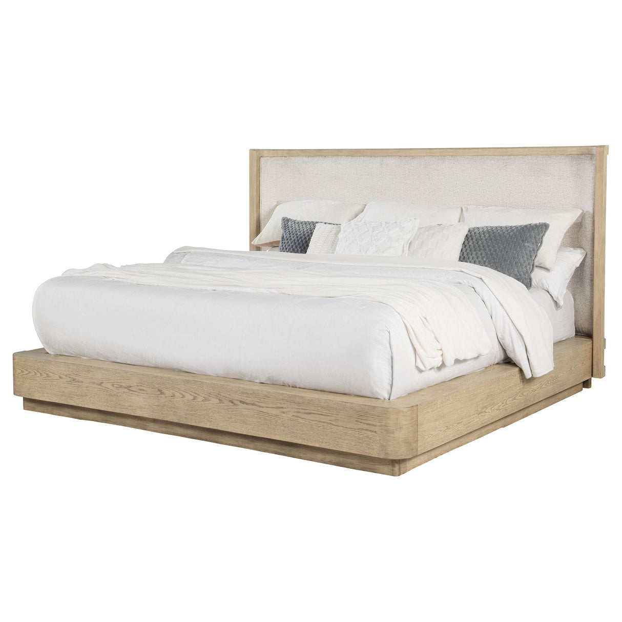 Kailani Beige Oak Wingback Eastern King Platform Bed from Coaster - Luna Furniture