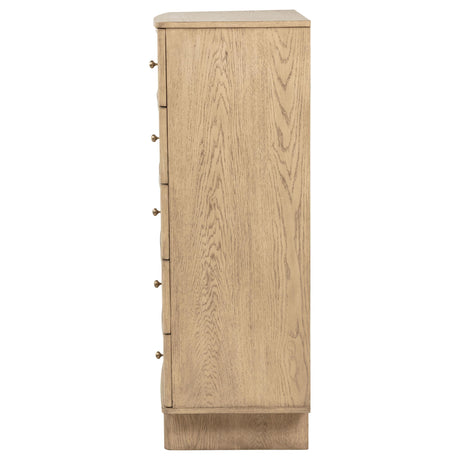 Kailani Beige Oak 5-Drawer Chest from Coaster - Luna Furniture