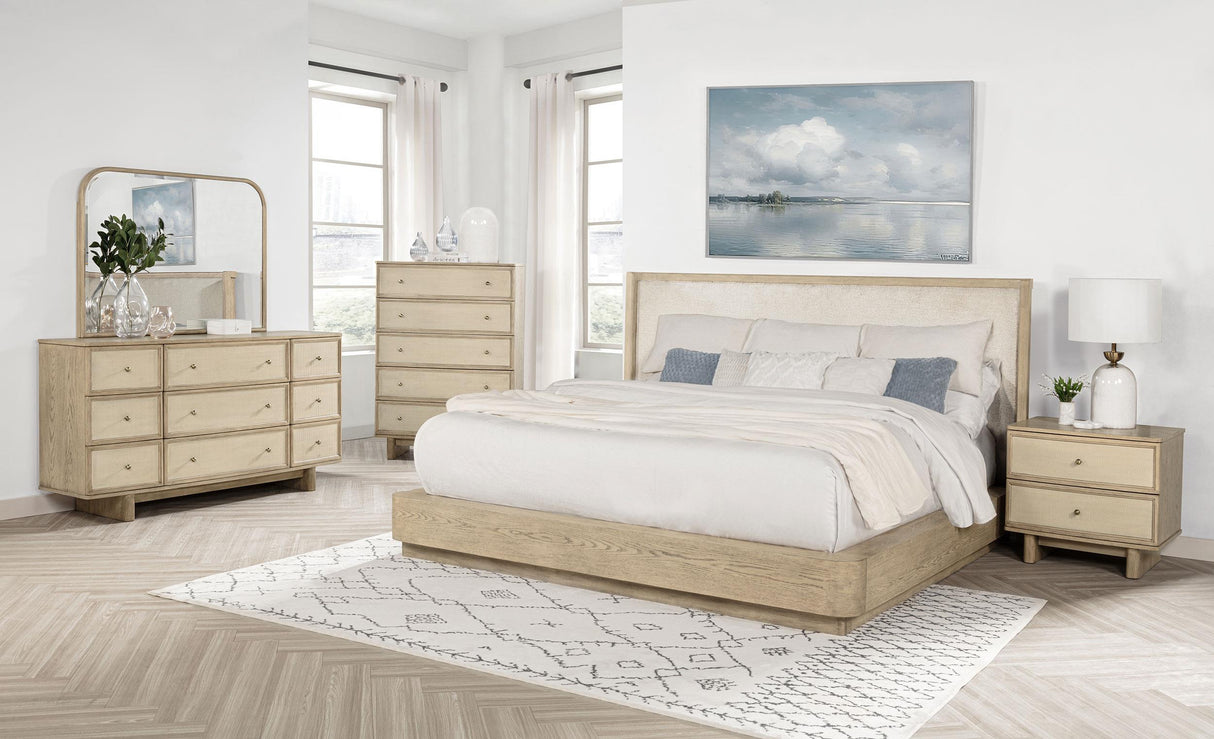 Kailani 5-piece Eastern King Bedroom Set Beige Oak from Coaster - Luna Furniture
