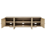 Kailani Beige Oak 79-inch 4-Door Cane TV Stand Media Console from Coaster - Luna Furniture