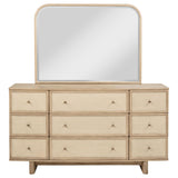 Kailani 9-drawer Dresser and Mirror Beige Oak from Coaster - Luna Furniture