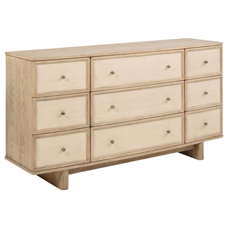 Kailani Beige Oak 9-Drawer Dresser from Coaster - Luna Furniture