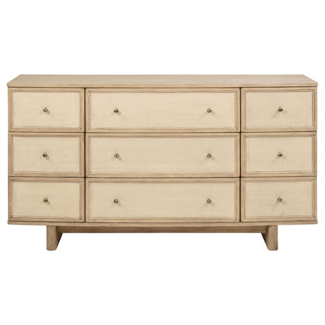 Kailani Beige Oak 9-Drawer Dresser from Coaster - Luna Furniture