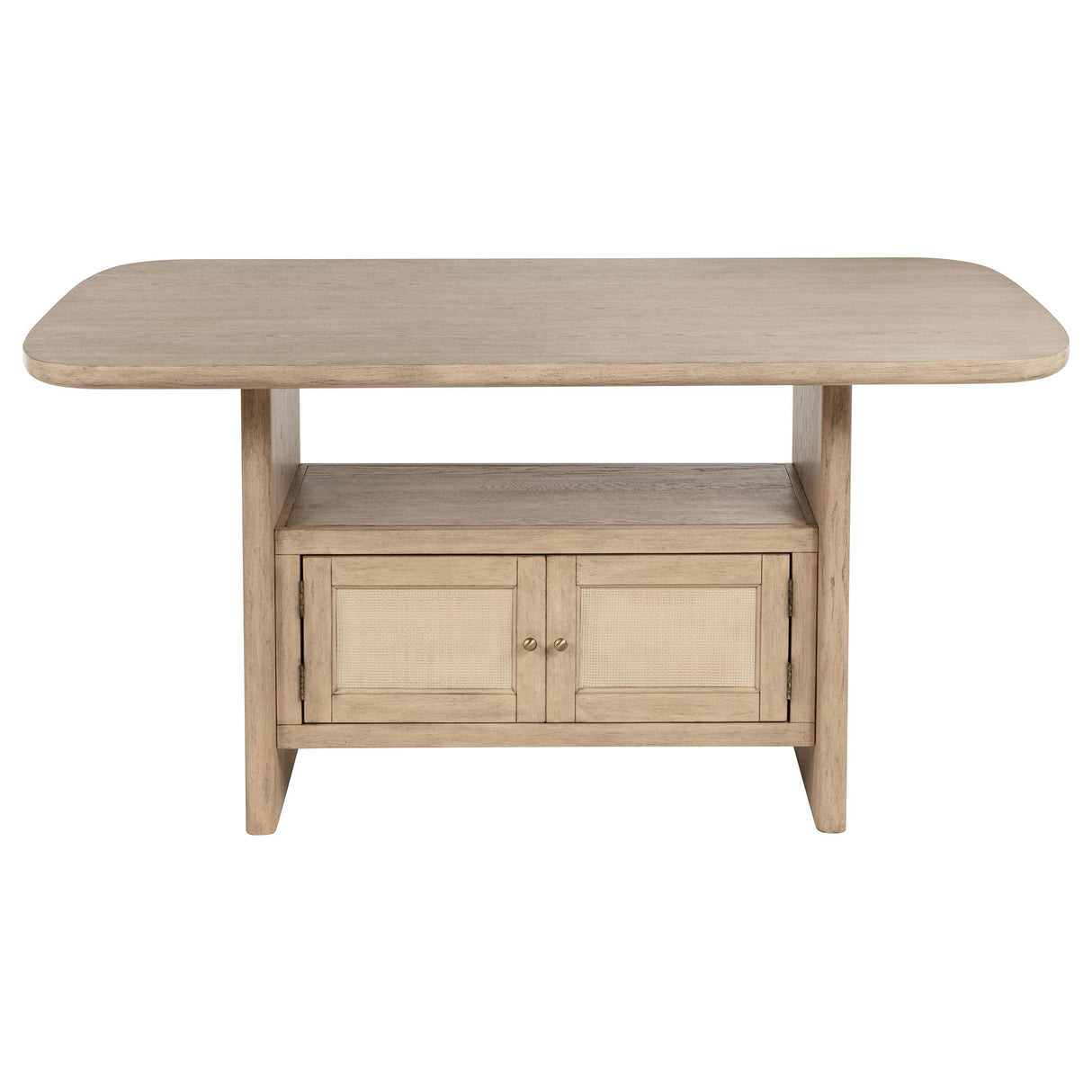Kailani Beige Oak Cane Counter Height Storage Dining Table from Coaster - Luna Furniture