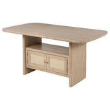 Kailani Beige Oak Cane Counter Height Storage Dining Table from Coaster - Luna Furniture
