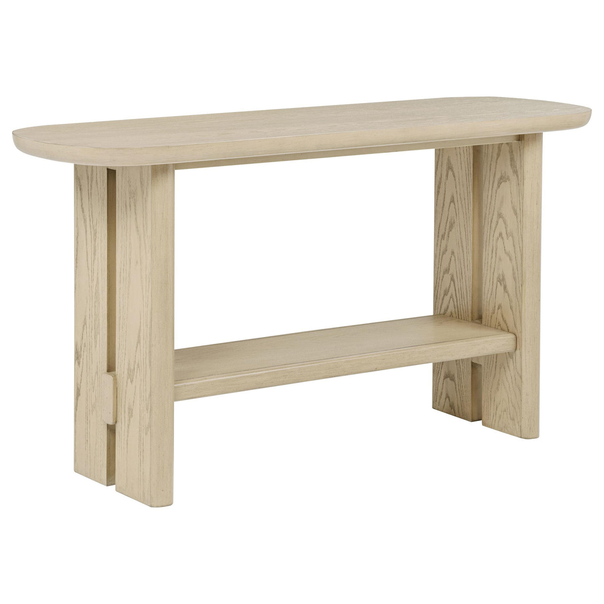 Kailani Beige Oak Coastal Sofa Console Table with Shelf from Coaster - Luna Furniture