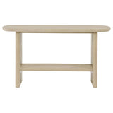 Kailani Beige Oak Coastal Sofa Console Table with Shelf from Coaster - Luna Furniture