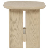 Kailani Beige Oak Coastal Square End Side Table with Shelf from Coaster - Luna Furniture