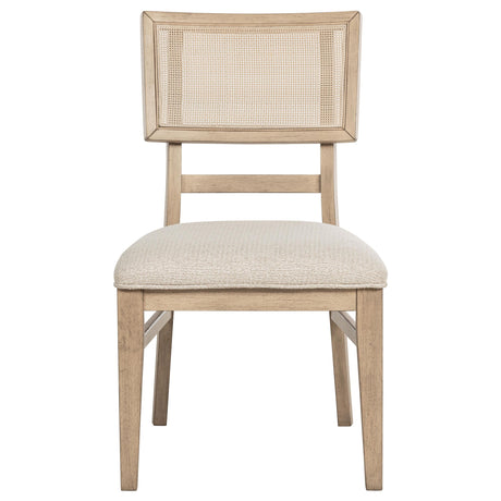 Kailani Beige Oak Radio Weave Cane Dining Side Chair, Set of 2 from Coaster - Luna Furniture