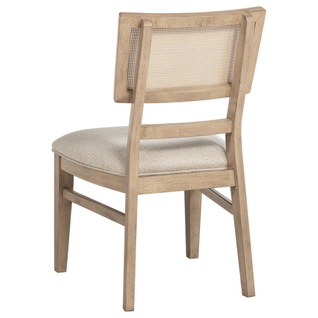 Kailani Beige Oak Radio Weave Cane Dining Side Chair, Set of 2 from Coaster - Luna Furniture