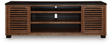 Kallari Warm Brown/Black 84" TV Stand from Ashley - Luna Furniture