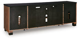 Kallari Warm Brown/Black 84" TV Stand from Ashley - Luna Furniture