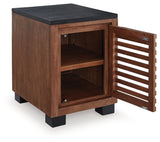 Kallari Warm Brown/Black Chairside End Table from Ashley - Luna Furniture