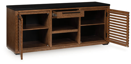 Kallari Warm Brown/Black Credenza from Ashley Furniture - Luna Furniture