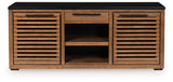 Kallari Warm Brown/Black Credenza from Ashley Furniture - Luna Furniture