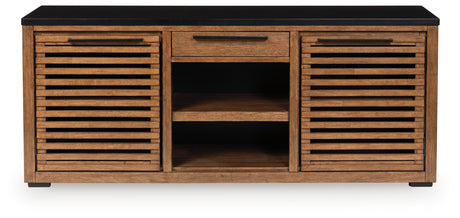 Kallari Warm Brown/Black Credenza from Ashley Furniture - Luna Furniture