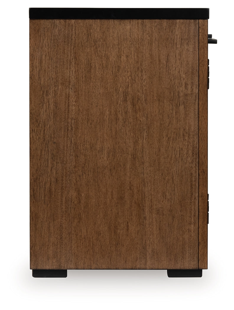 Kallari Warm Brown/Black Credenza from Ashley Furniture - Luna Furniture