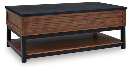 Kallari Warm Brown/Black Lift-Top Coffee Table from Ashley - Luna Furniture