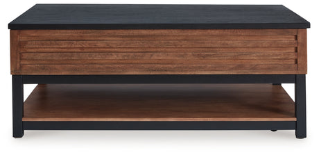Kallari Warm Brown/Black Lift-Top Coffee Table from Ashley - Luna Furniture