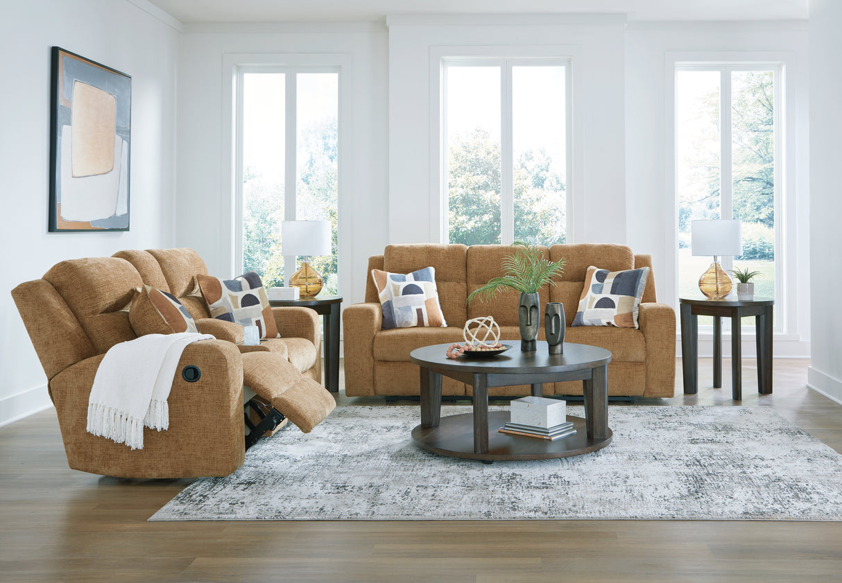 Kanlow Honey Reclining Living Room Set from Ashley - Luna Furniture