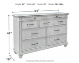 Kanwyn King Panel Bed with Storage with Dresser in Whitewash from Ashley - Luna Furniture