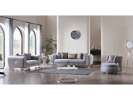 Kapadokya 3-pieces (Sofa & Loveseat & Chair) Livingroom Set in Grey from Furnia - Luna Furniture