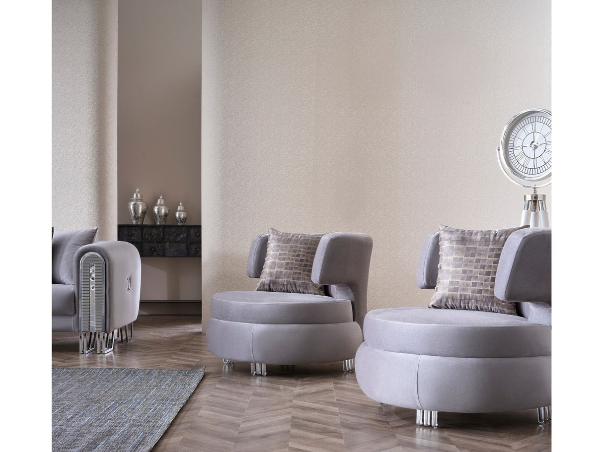 Kapadokya 3-pieces (Sofa & Loveseat & Chair) Livingroom Set in Grey from Furnia - Luna Furniture
