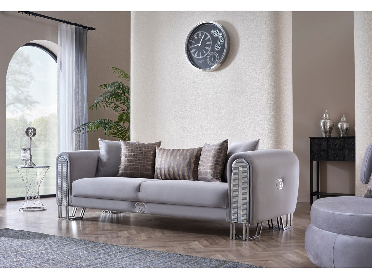 Kapadokya 3-pieces (Sofa & Loveseat & Chair) Livingroom Set in Grey from Furnia - Luna Furniture