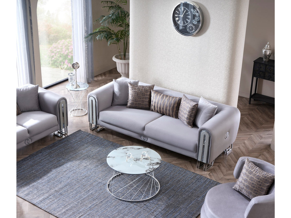 Kapadokya 3-pieces (Sofa & Loveseat & Chair) Livingroom Set in Grey from Furnia - Luna Furniture