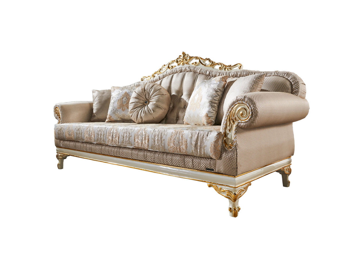 Kardelen Cream 2-Piece Living Room Set (1 Sofa & 1 Loveseat) from Furnia - Luna Furniture