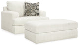 Karinne Chair and Ottoman in Linen from Ashley Furniture - Luna Furniture