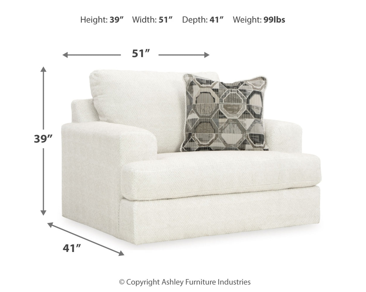 Karinne Chair and Ottoman in Linen from Ashley Furniture - Luna Furniture