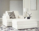 Karinne Chair and Ottoman in Linen from Ashley Furniture - Luna Furniture
