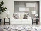 Karinne Linen Loveseat, Oversized Chair and Accent Ottoman from Ashley - Luna Furniture